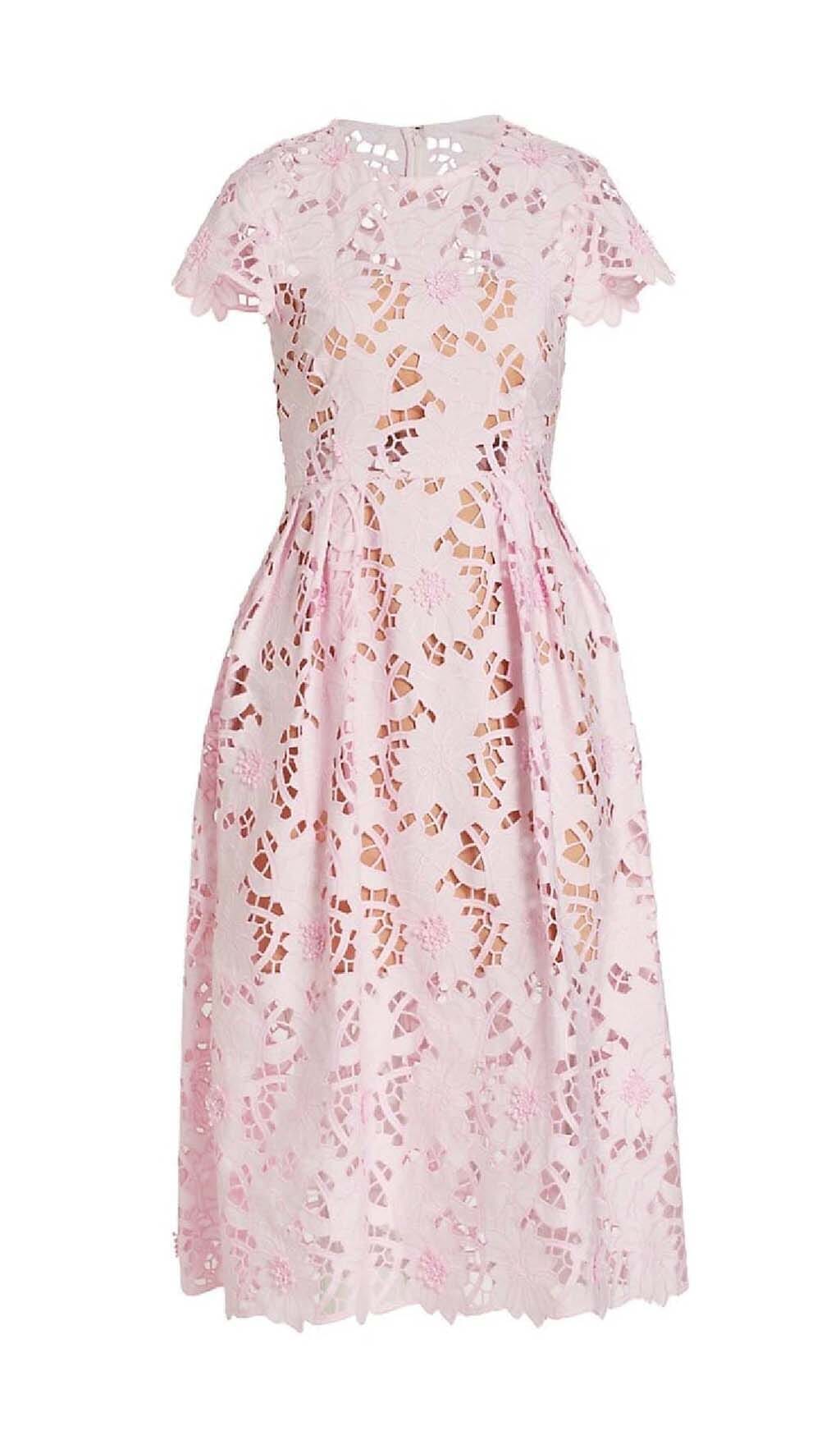 FLORAL LACE MIDI DRESS FOR WEDDING GUEST