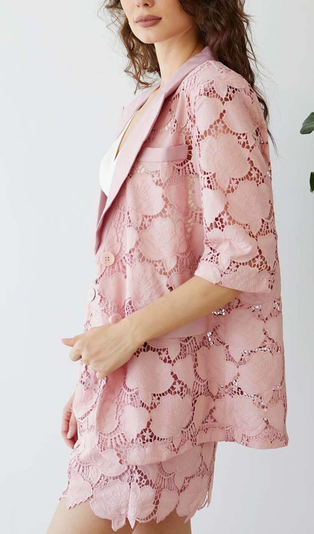 FLORALCUTWORKJACKETDRESSSETINPINK1 FLORAL CUTWORK JACKET DRESS SET PINK WEDDING