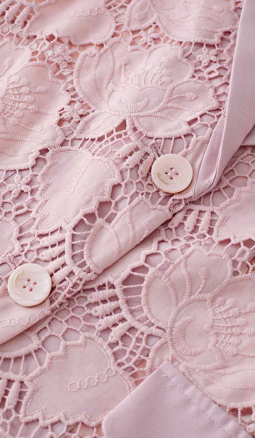 FLORALCUTWORKJACKETDRESSSETINPINK8 FLORAL CUTWORK JACKET DRESS SET PINK WEDDING