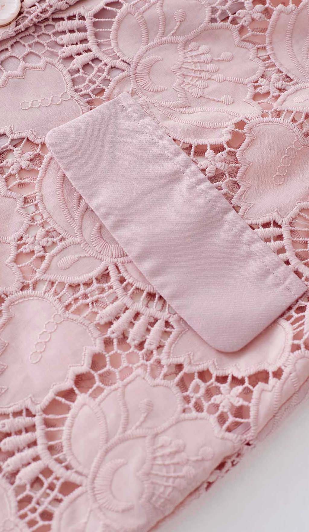 FLORALCUTWORKJACKETDRESSSETINPINK9 FLORAL CUTWORK JACKET DRESS SET PINK WEDDING
