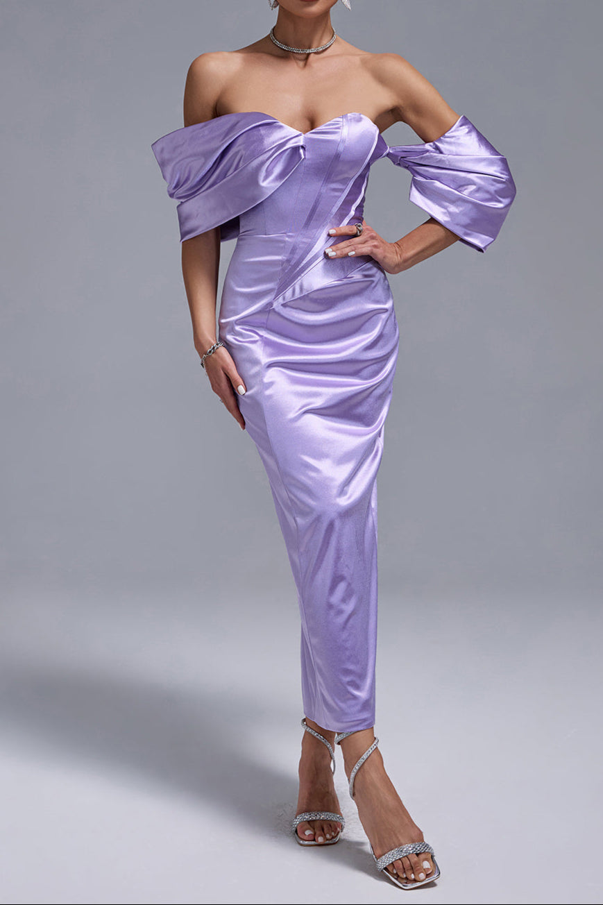 FP23453_6 LAVENDER SATIN OFF-SHOULDER MIDI DRESS