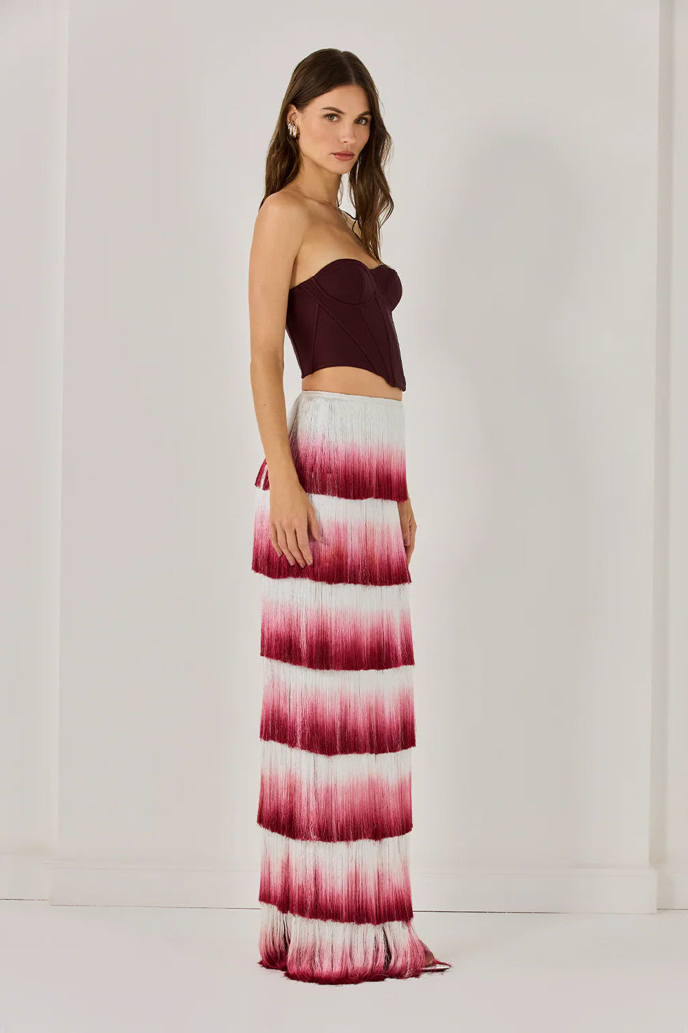 DESPO GRADIENT FRINGE CORSET BANDAGE TWO-PIECE SET