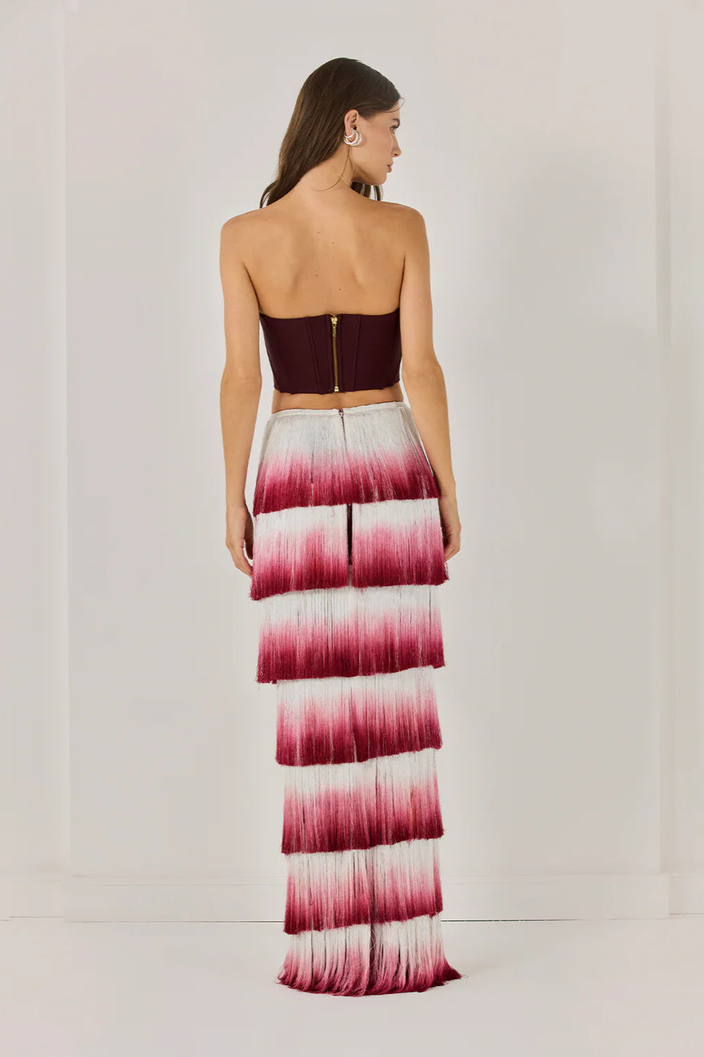 DESPO GRADIENT FRINGE CORSET BANDAGE TWO-PIECE SET