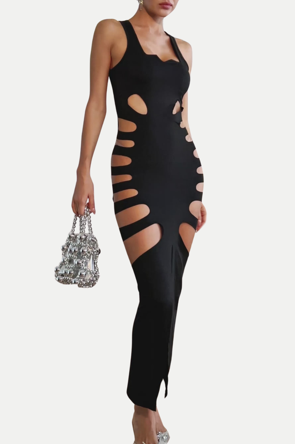 FABIAN CUTOUT SPLIT MAXI DRESS FOR EVENING