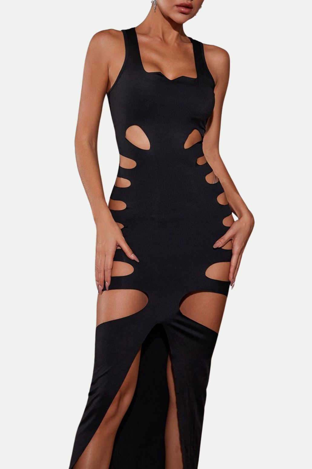 FABIAN CUTOUT SPLIT MAXI DRESS FOR EVENING