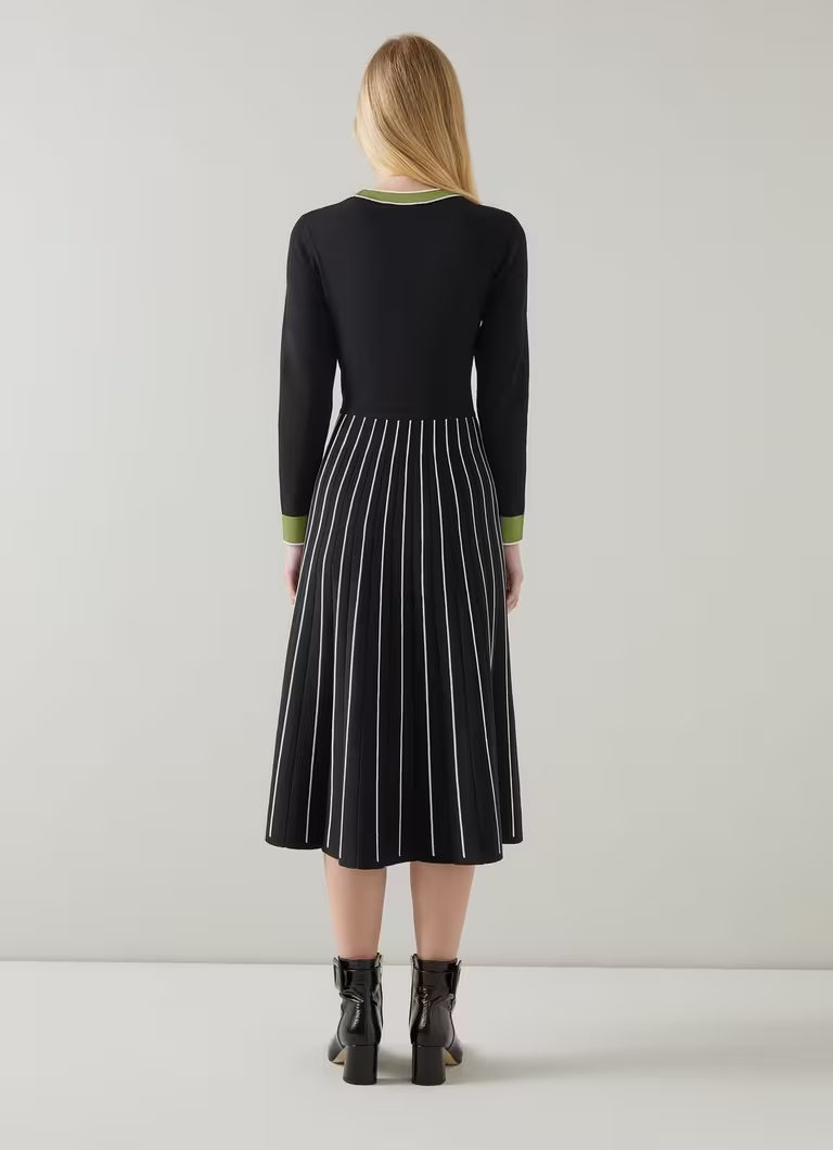 FARA BLACK KNIT MULTI DRESS FOR PARTY