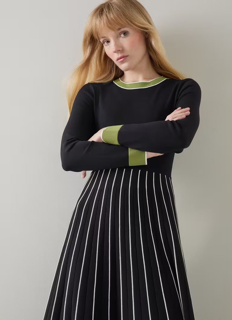 FARA BLACK KNIT MULTI DRESS FOR PARTY