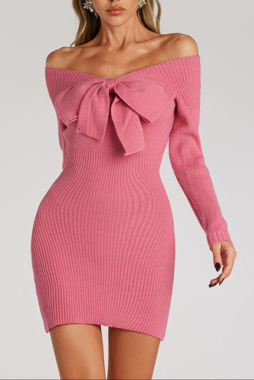 Fareed_Off_Shoulder_Bow_Mini_Dress_3 KAY OFF-SHOULDER BOW MINI DRESS ROSE RED