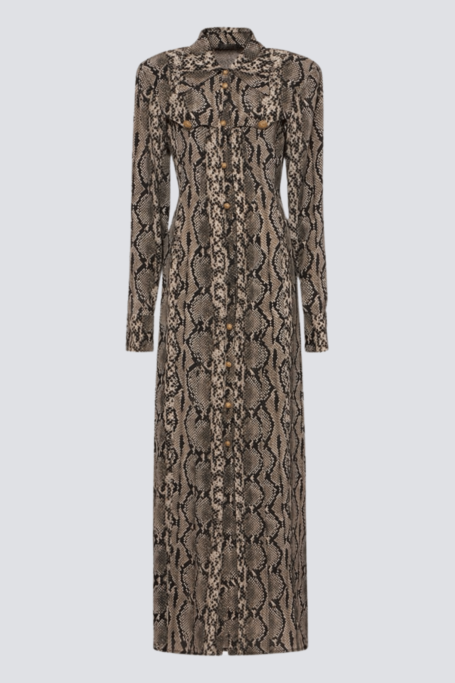 FILIS SNAKE PRINT MAXI SHIRT DRESS FOR WORK