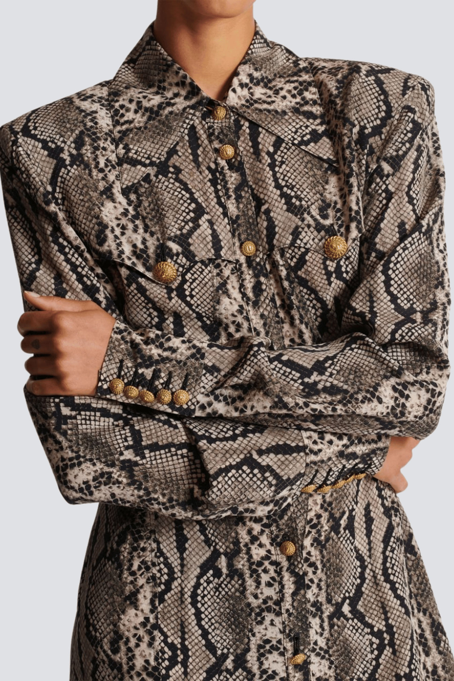 FILIS SNAKE PRINT MAXI SHIRT DRESS FOR WORK