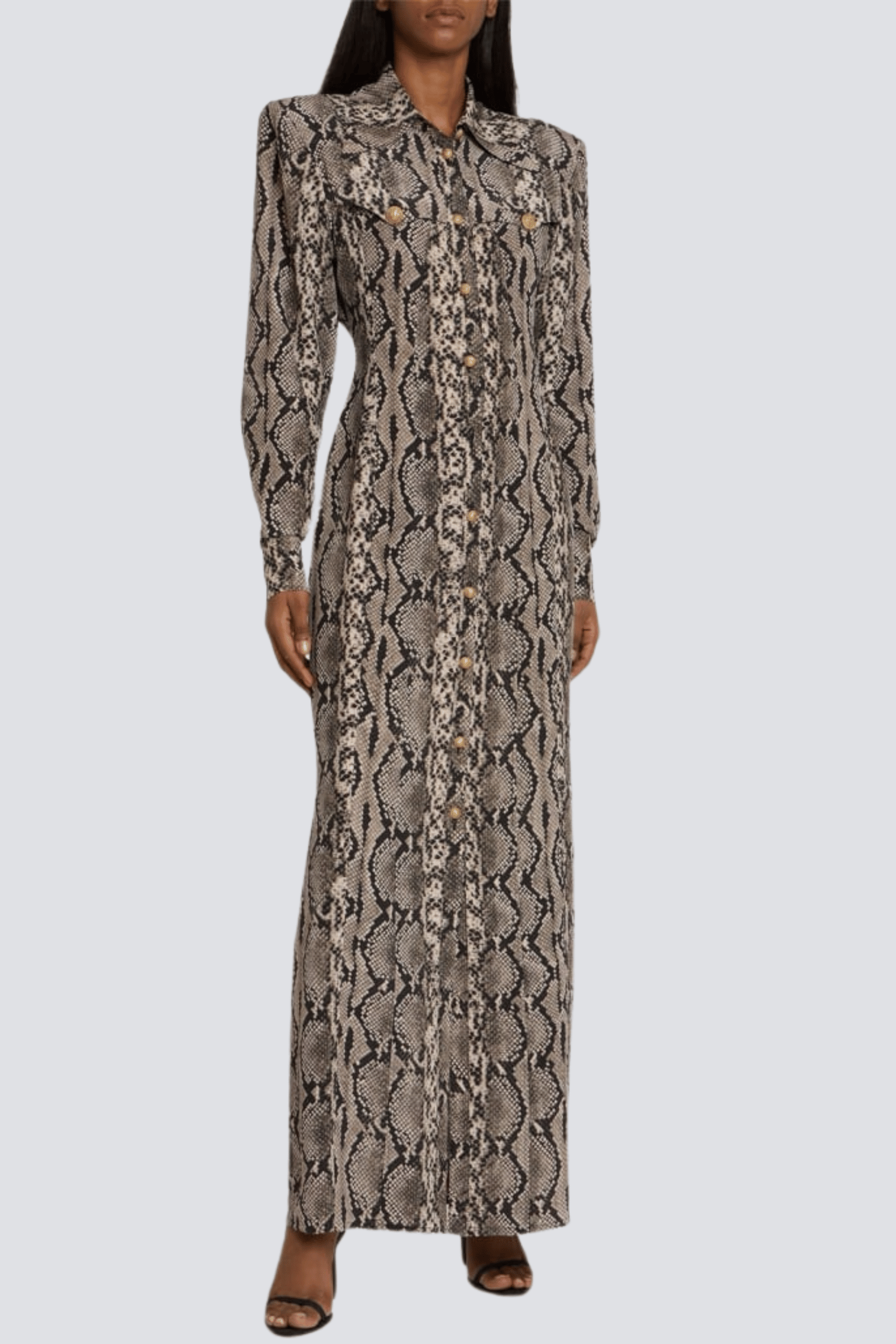 FILIS SNAKE PRINT MAXI SHIRT DRESS FOR WORK