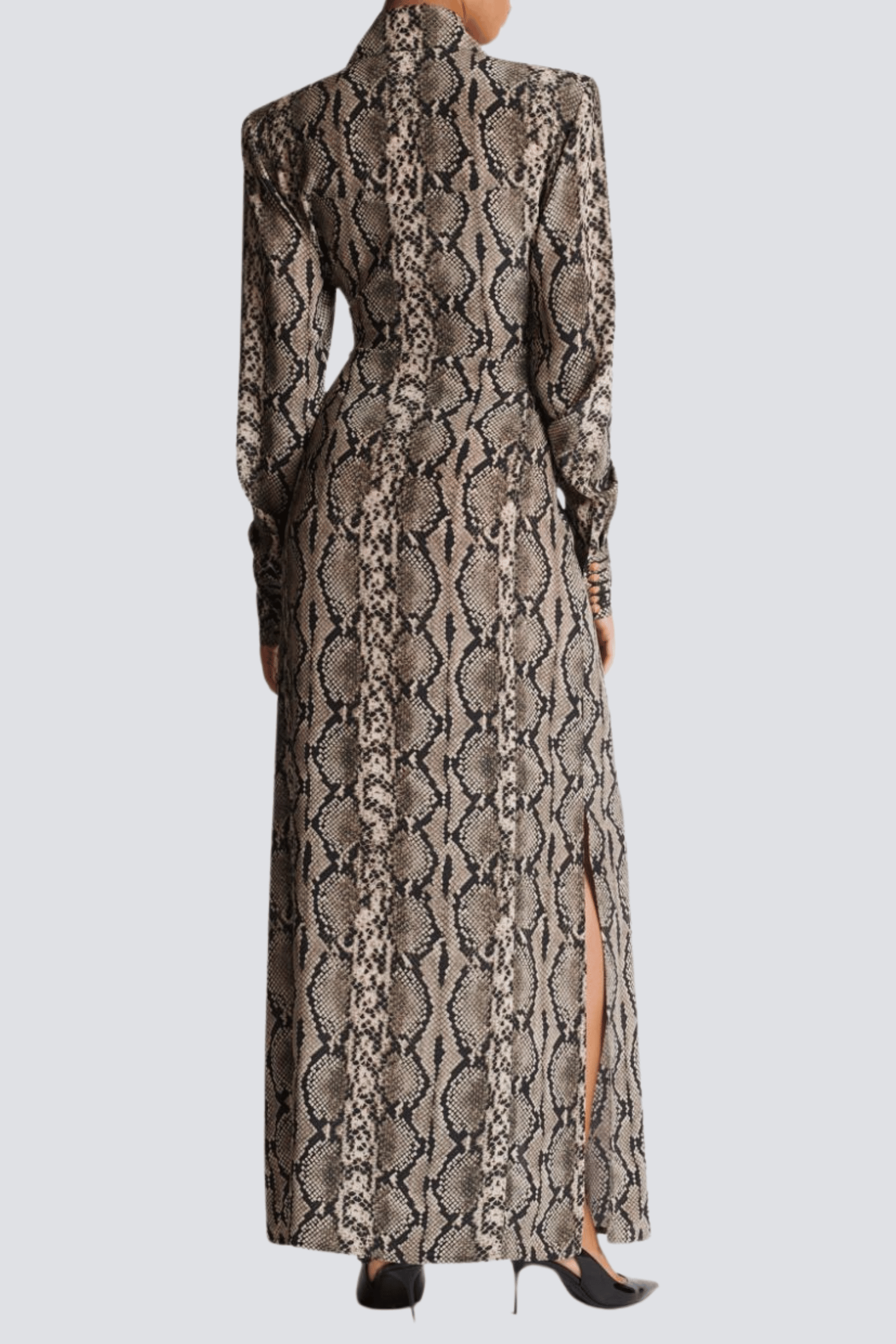 FILIS SNAKE PRINT MAXI SHIRT DRESS FOR WORK