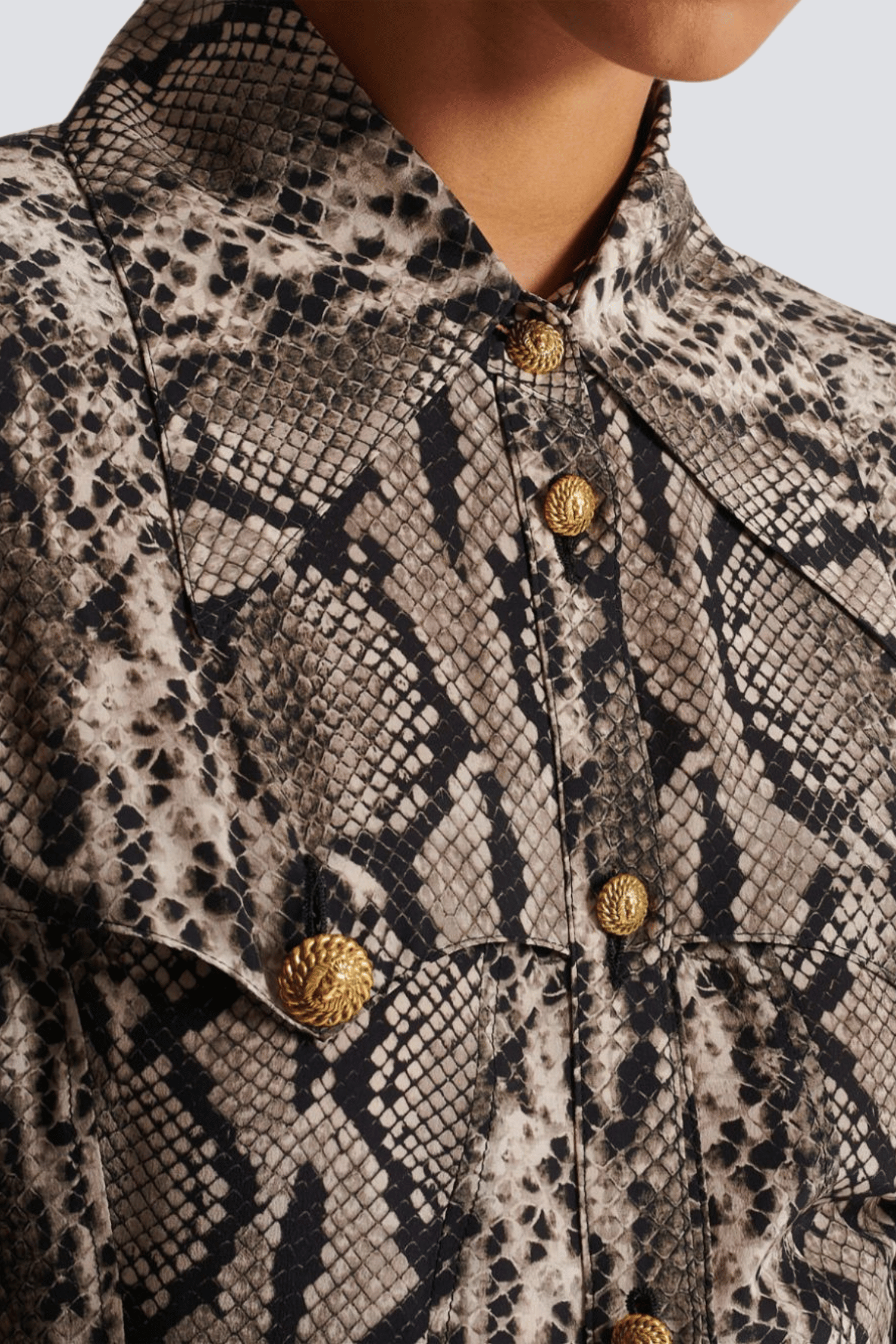 FILIS SNAKE PRINT MAXI SHIRT DRESS FOR WORK
