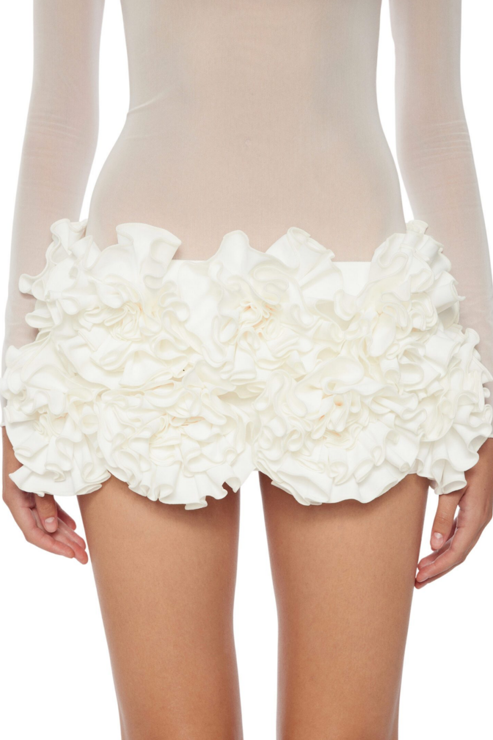 FIONNA FLORAL MESH MINI DRESS - WHITE