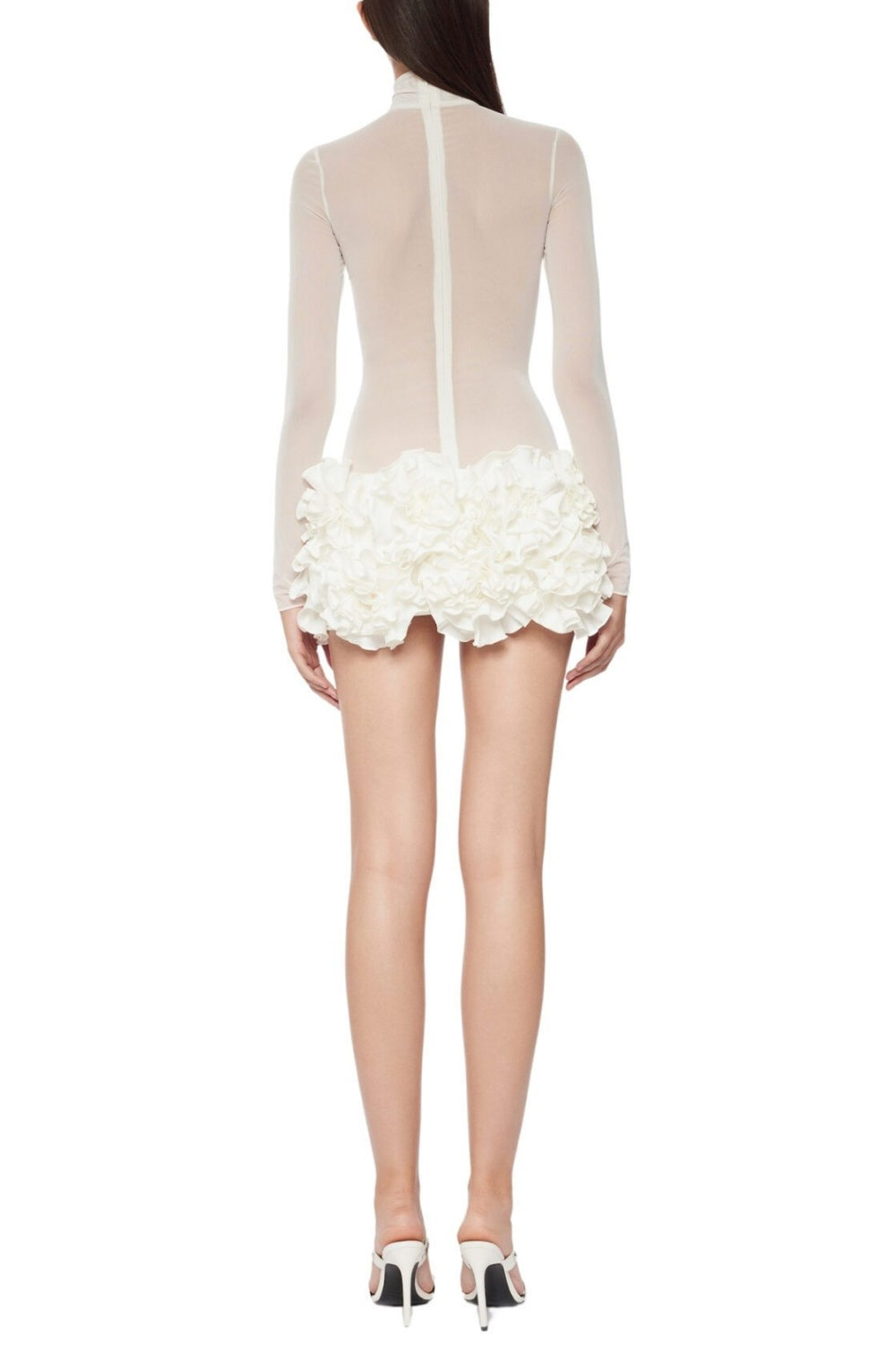FIONNA FLORAL MESH MINI DRESS - WHITE