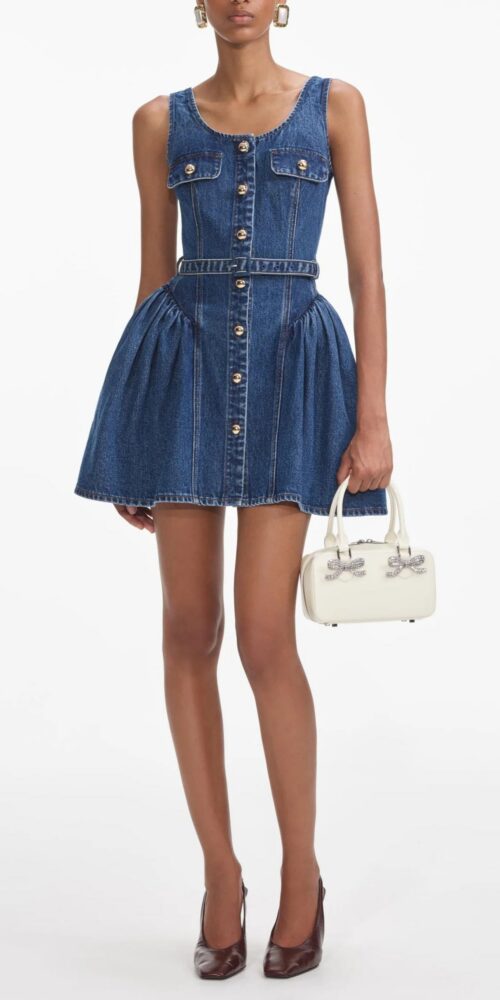 Flared Denim Mini Dress