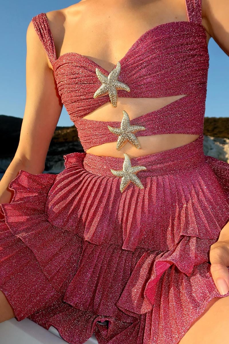 STARFISH CUTOUT MINI DRESS FOR PARTY