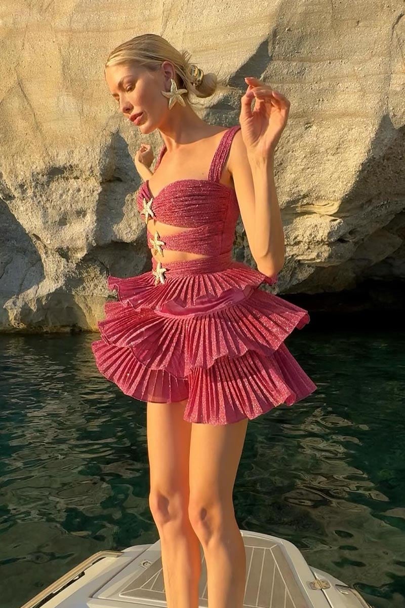 STARFISH CUTOUT MINI DRESS FOR PARTY