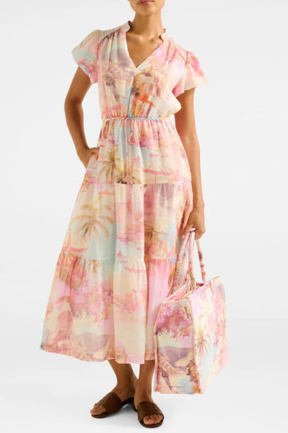 ForeverNewCreamJacquelinePuffSleevesTieredMidiDress-Image5of5 PUFF SLEEVE TIERED MIDI DRESS FOR WEDDING GUEST