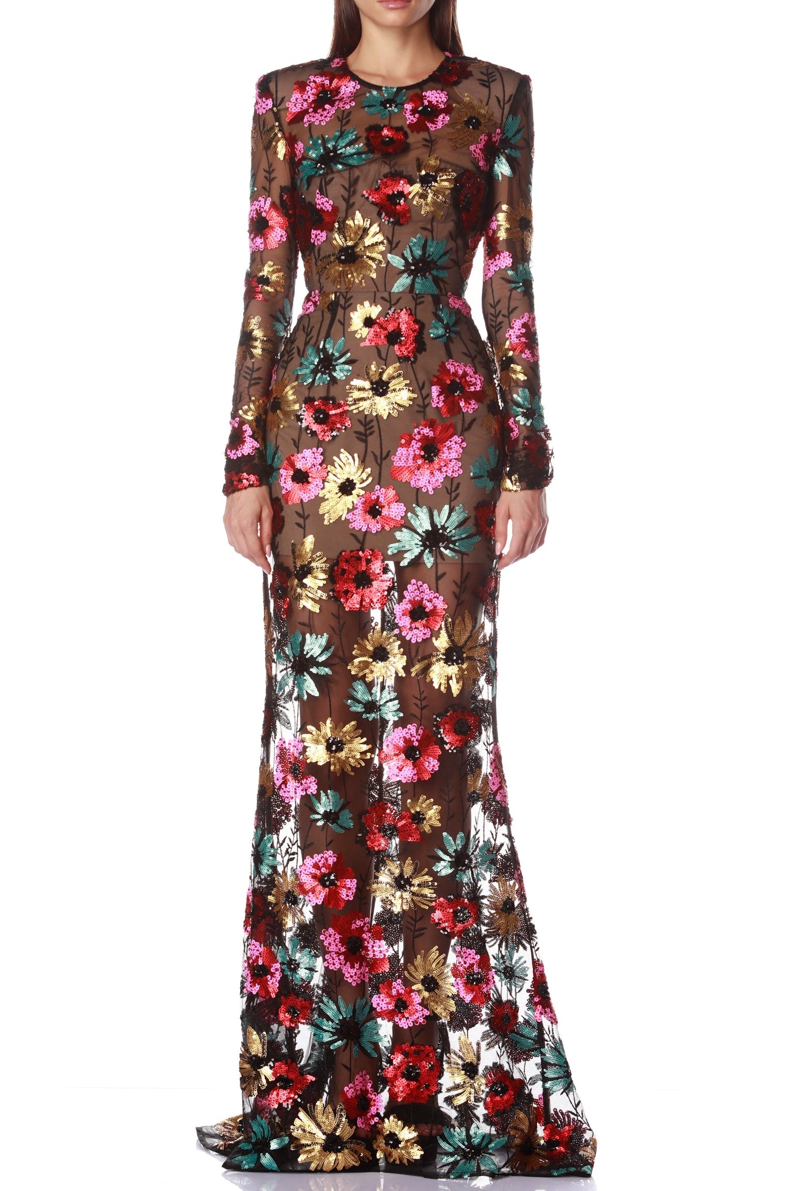 FrancescaMaxiDressFront COLORFUL FLORAL EMBROIDERED MAXI DRESS FOR PARTIES