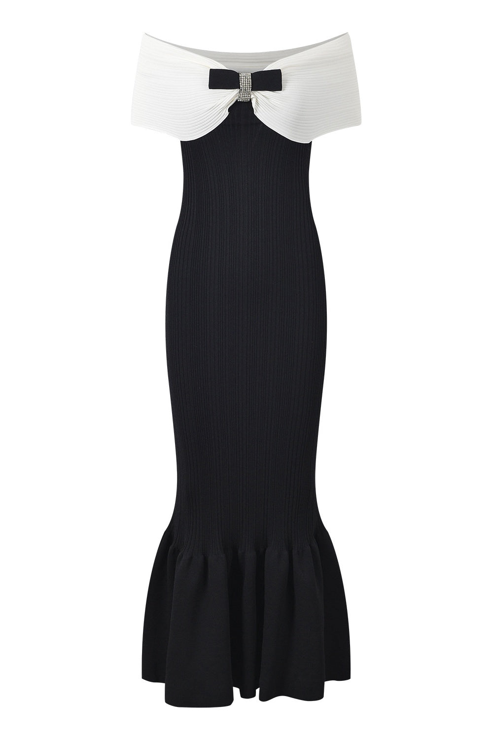 FREDER OFF-SHOULDER BOW MIDI DRESS FOR PARTY