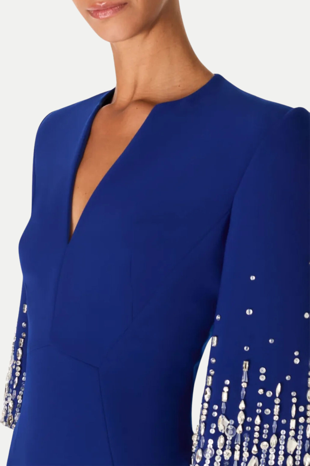 FULIA BLUE DIAMANTE MIDI DRESS FOR EVENING