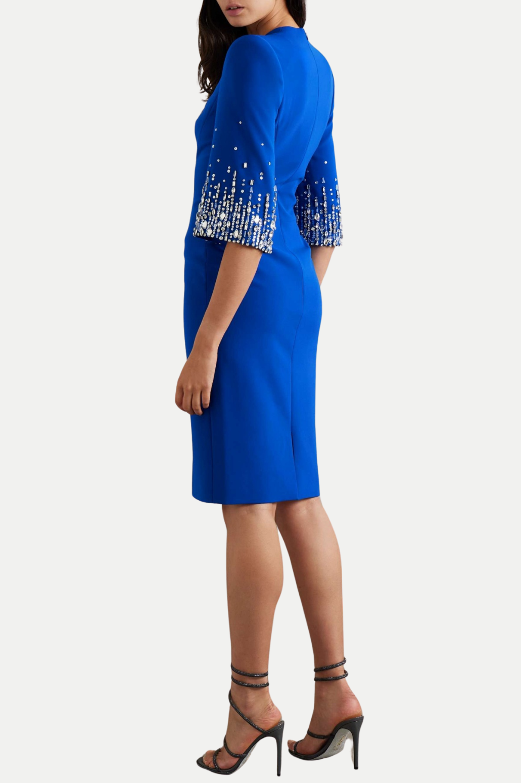 FULIA BLUE DIAMANTE MIDI DRESS FOR EVENING