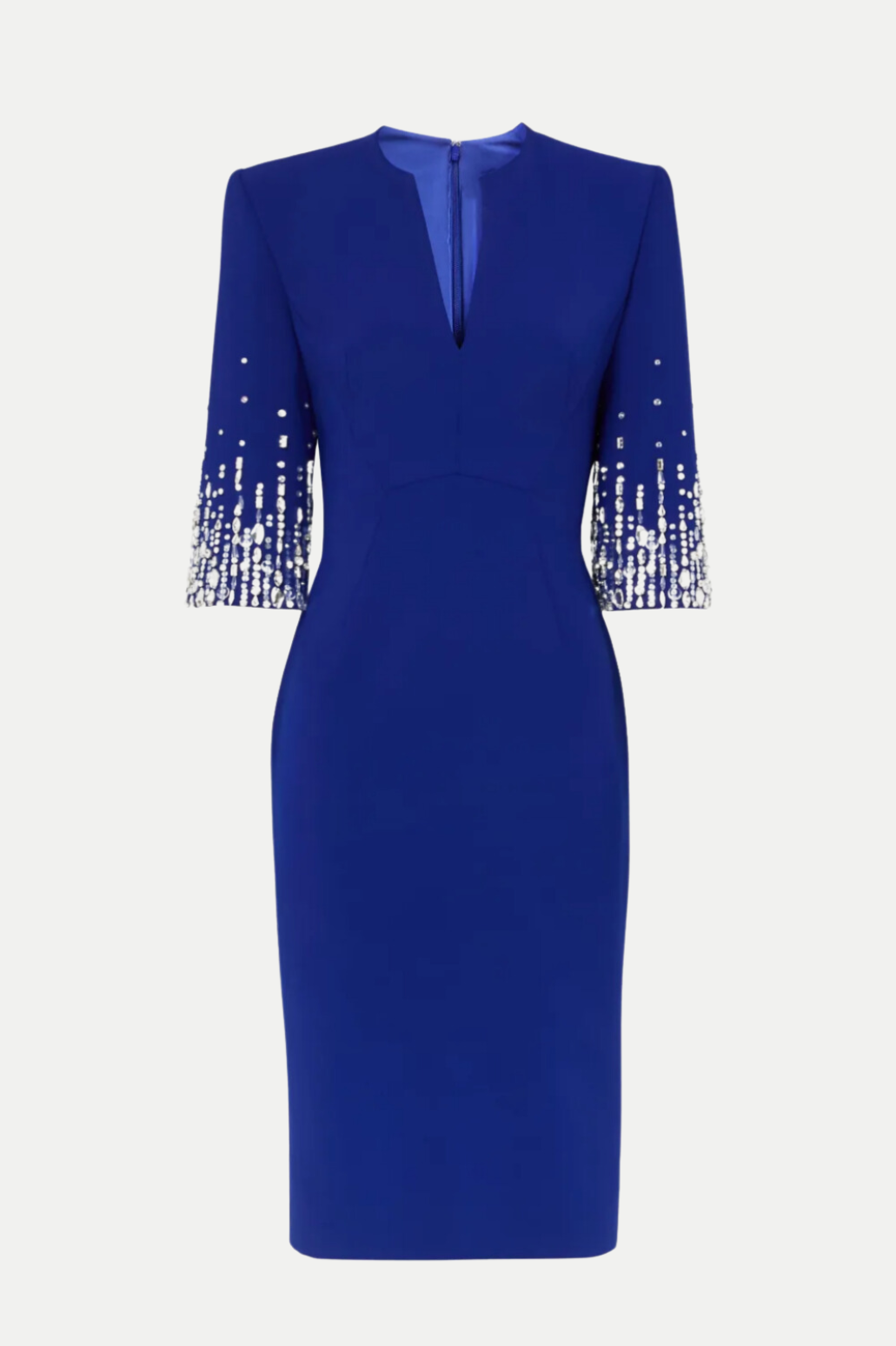 FULIA BLUE DIAMANTE MIDI DRESS FOR EVENING
