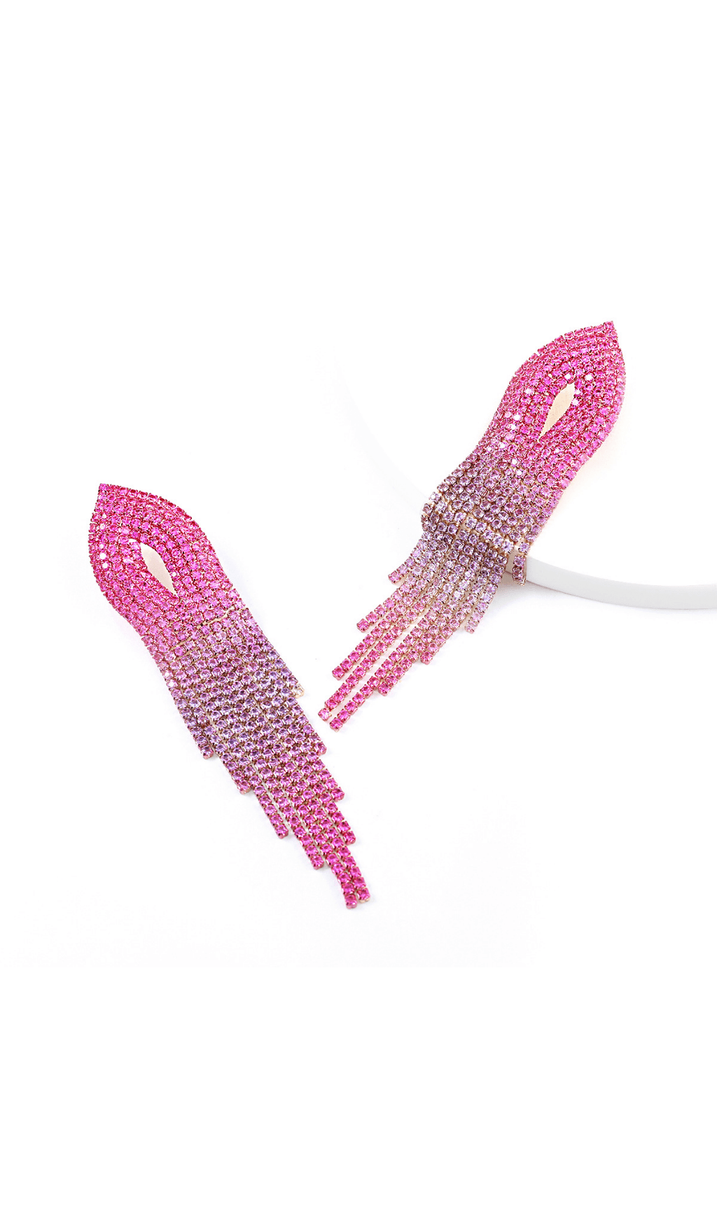 FULL DIAMOND TASSEL CHANDELIER WEDDING EARRINGS