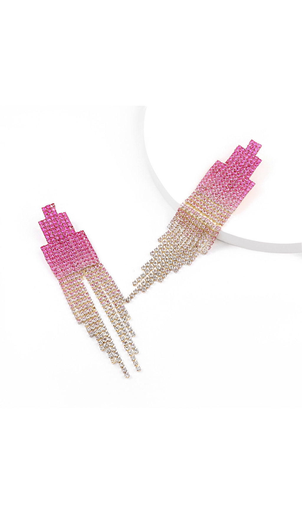 FULL DIAMOND TASSEL CHANDELIER WEDDING EARRINGS