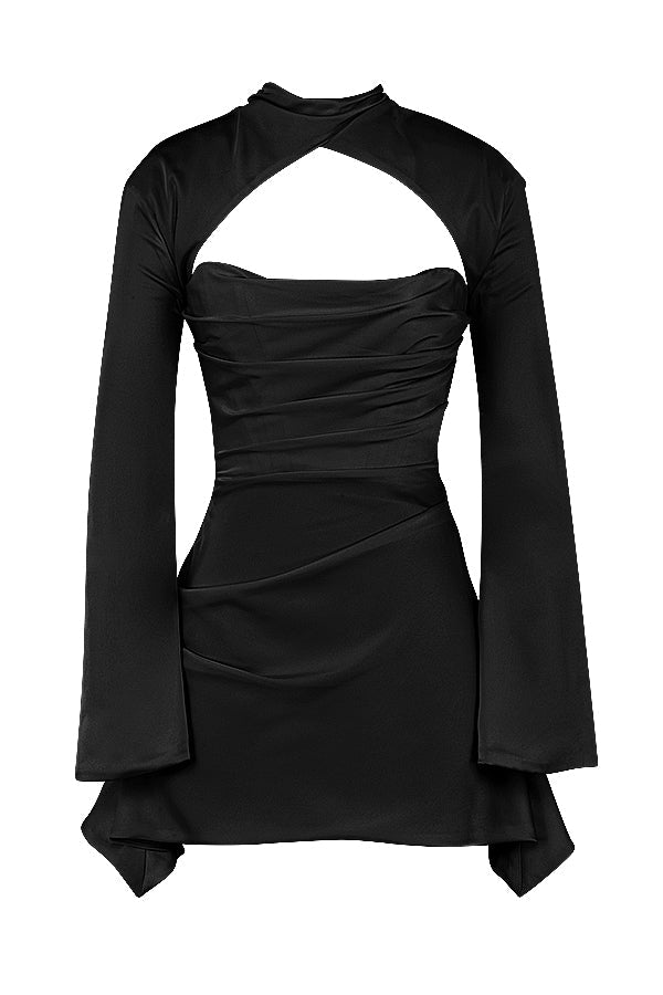 GEORGINA DRAPED CORSET MINI DRESS FOR COCKTAIL PARTY