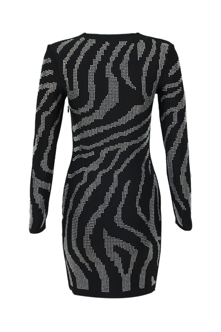 GAMMA ZEBRA CRYSTAL MINI BODYCON PARTY DRESS