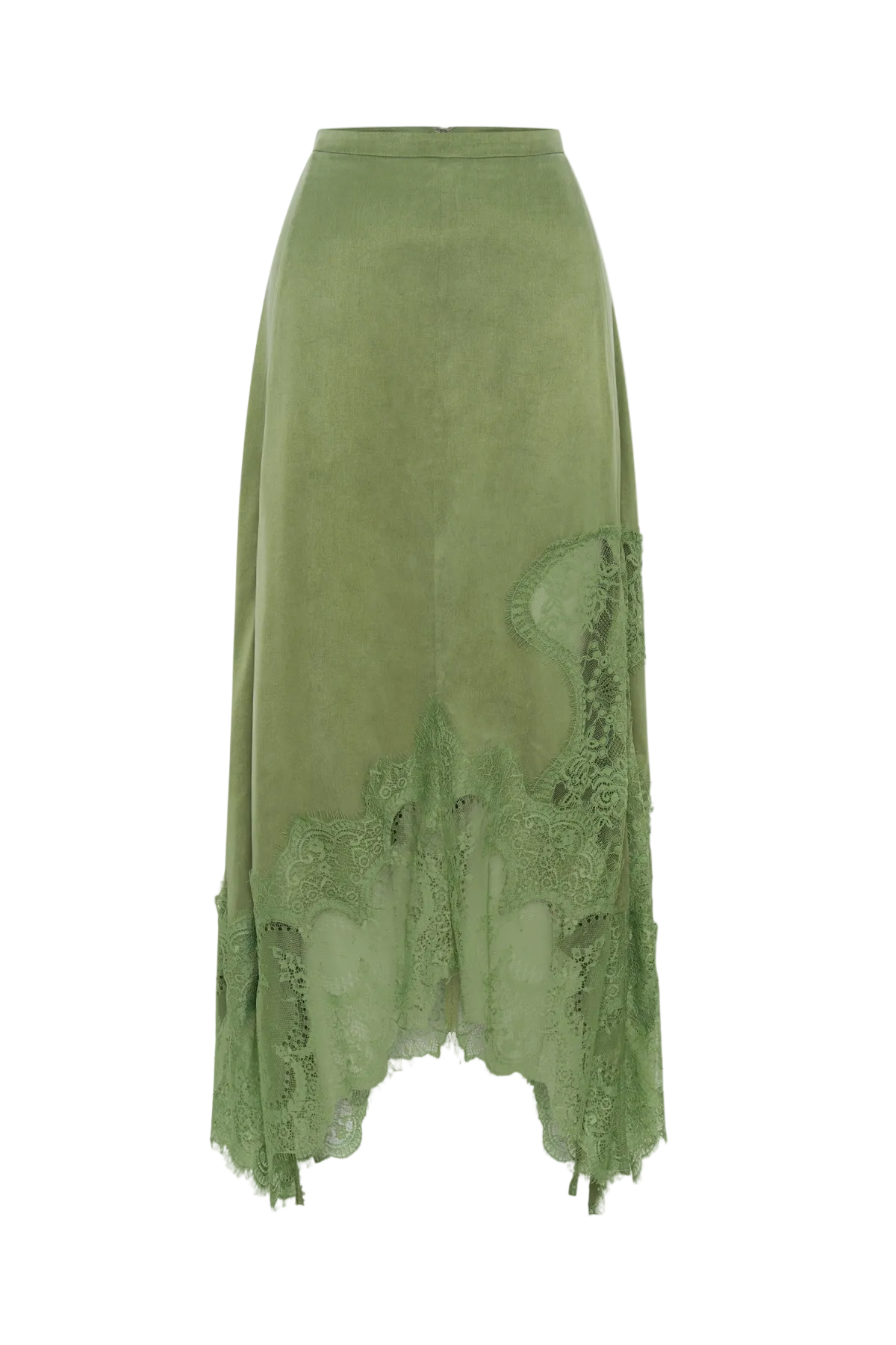 GAVIA LACE TOP & MIDI SKIRT SET - GREEN