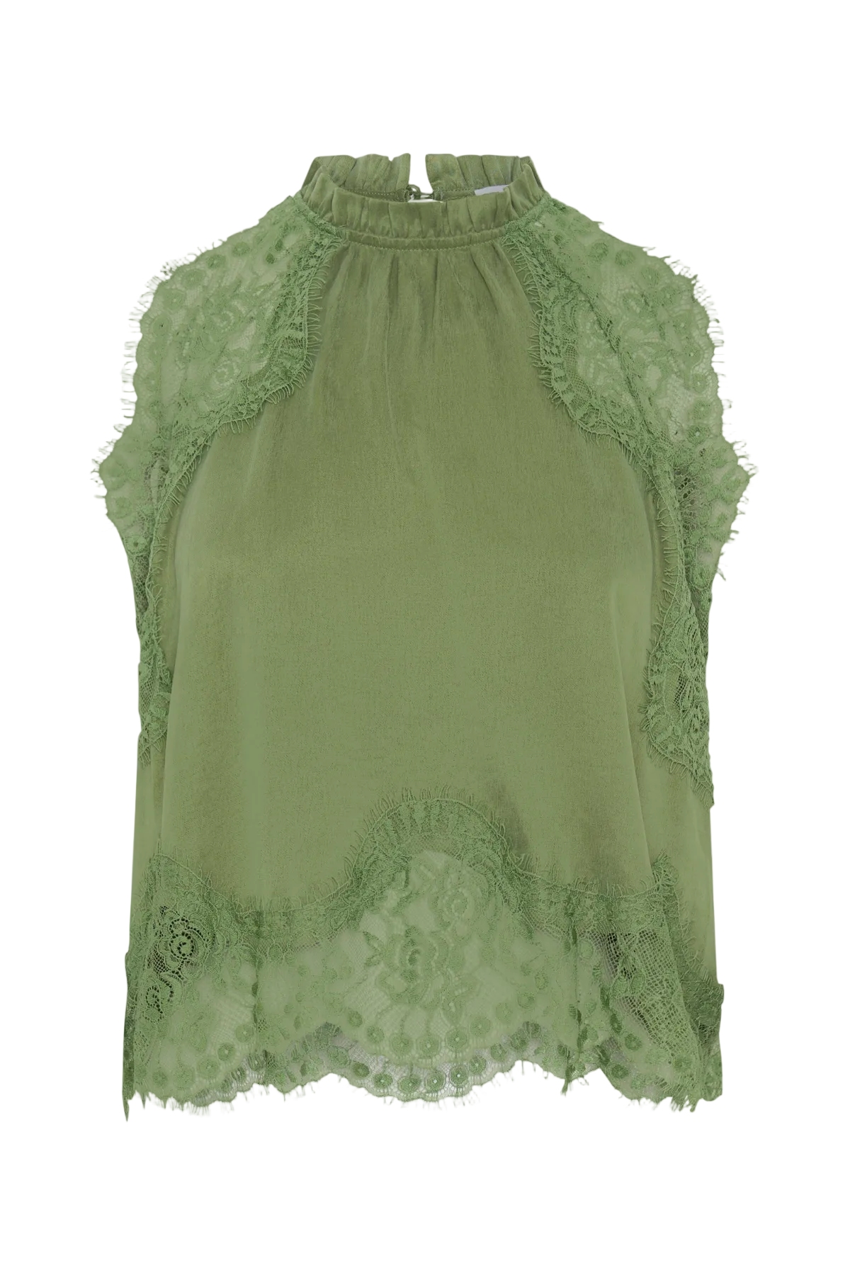 GAVIA LACE TOP & MIDI SKIRT SET - GREEN
