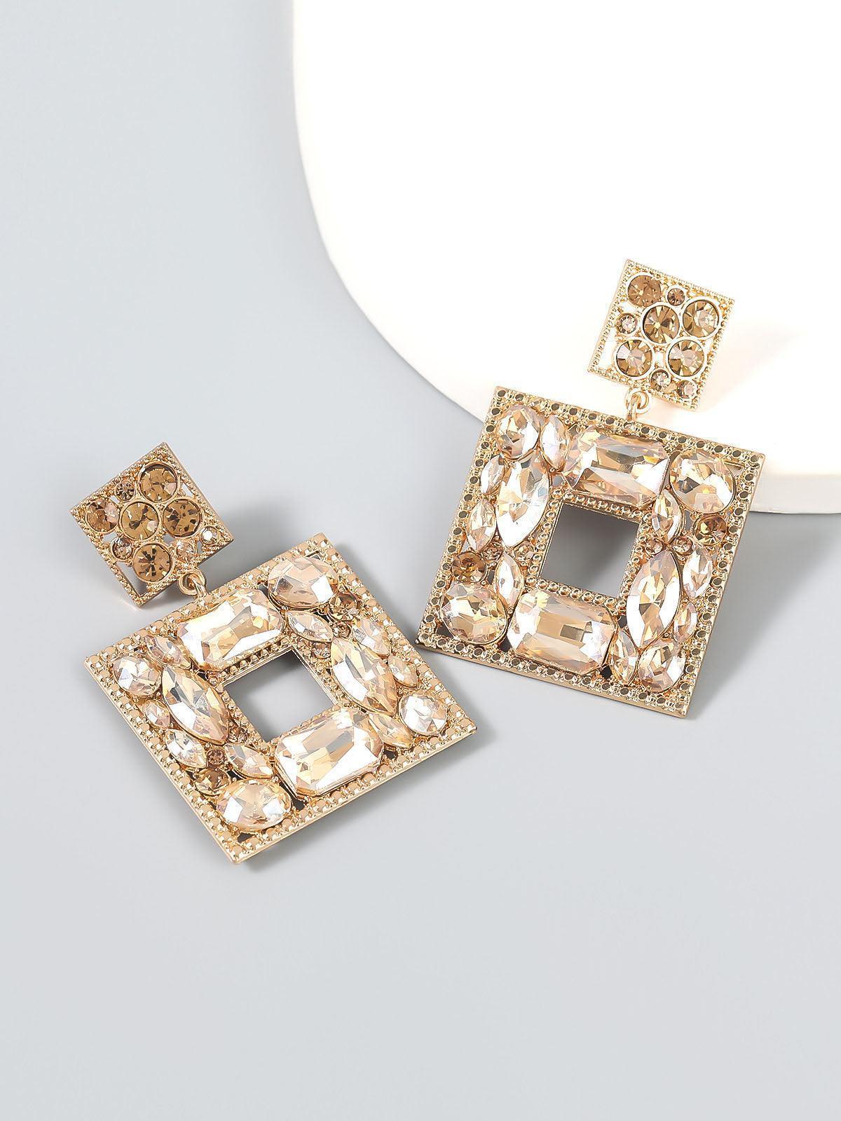 GOLD DOOR KNOCKER HOOPS STATEMENT EARRINGS