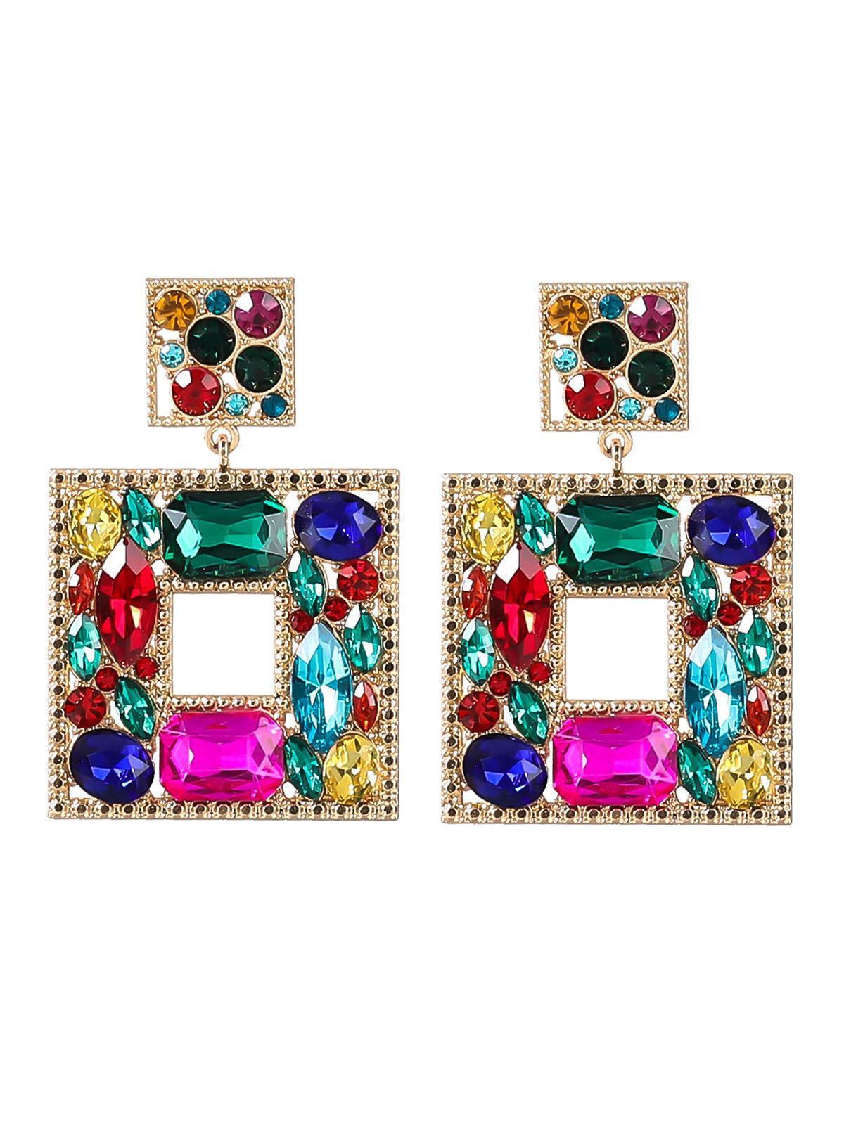 GOLD DOOR KNOCKER HOOPS STATEMENT EARRINGS