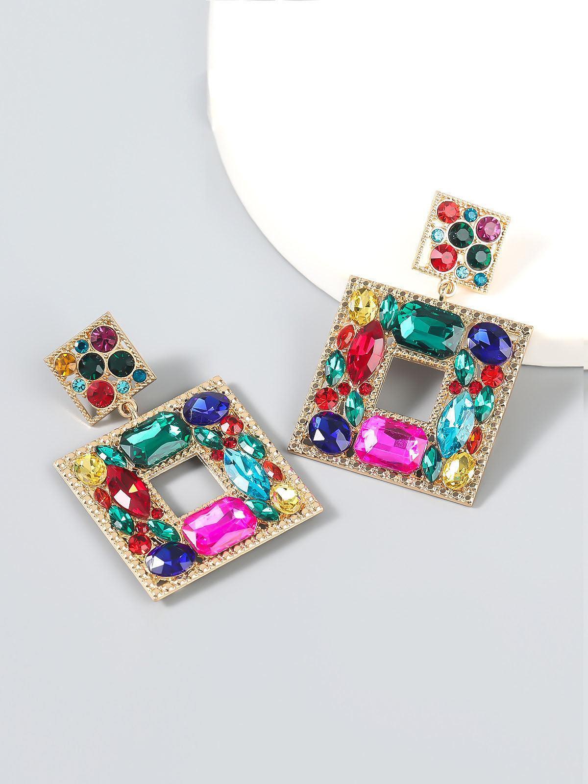 GOLD DOOR KNOCKER HOOPS STATEMENT EARRINGS