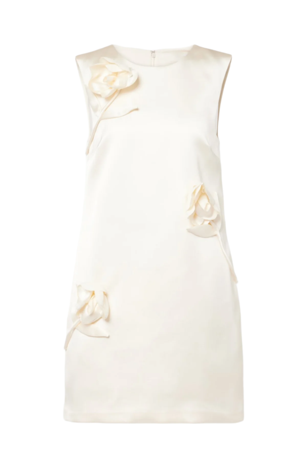 FLORAL APPLIQUÉ SATIN MINI DRESS FOR PARTY