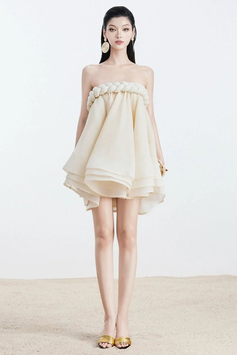 HEMP ROPE TUBE TOP TUTU SKIRT BEIGE BOHO