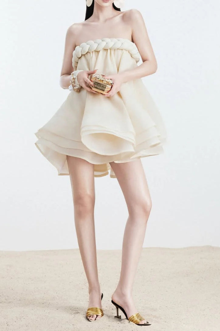 HEMP ROPE TUBE TOP TUTU SKIRT BEIGE BOHO