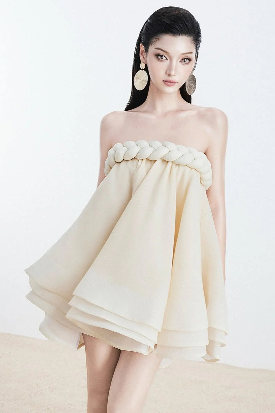 HEMP ROPE TUBE TOP TUTU SKIRT BEIGE BOHO