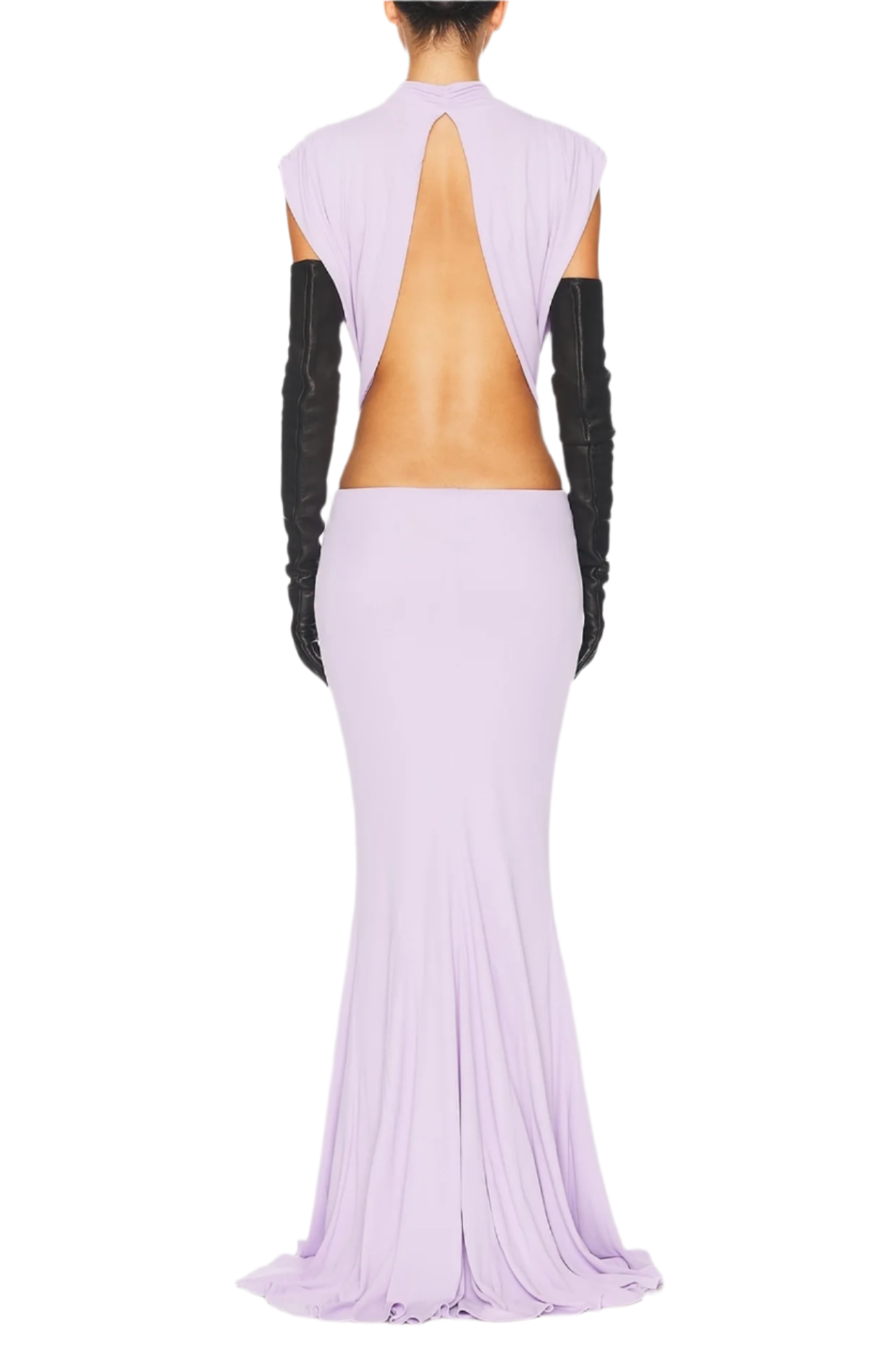 GRAILLOT BOW BACKLESS MAXI DRESS - PURPLE