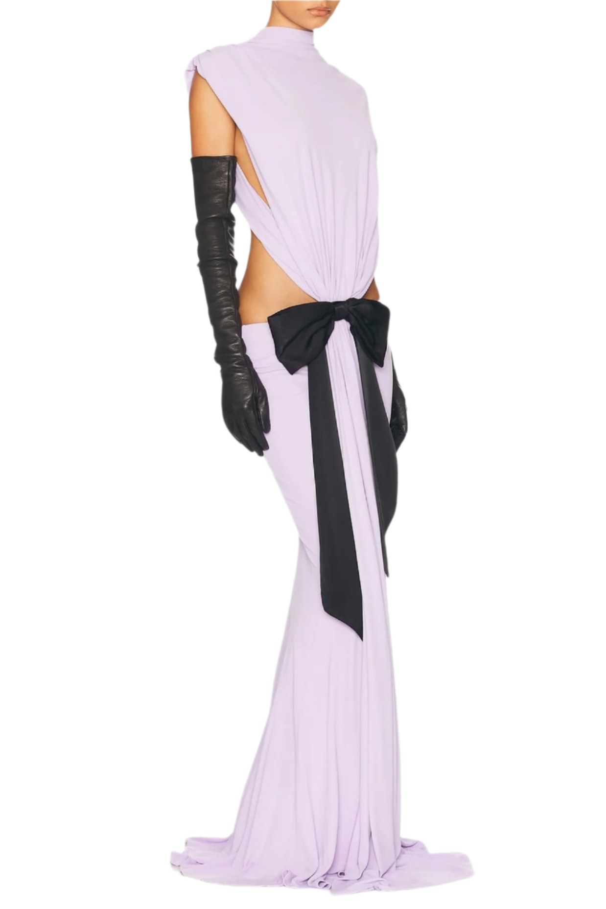 GRAILLOT BOW BACKLESS MAXI DRESS - PURPLE