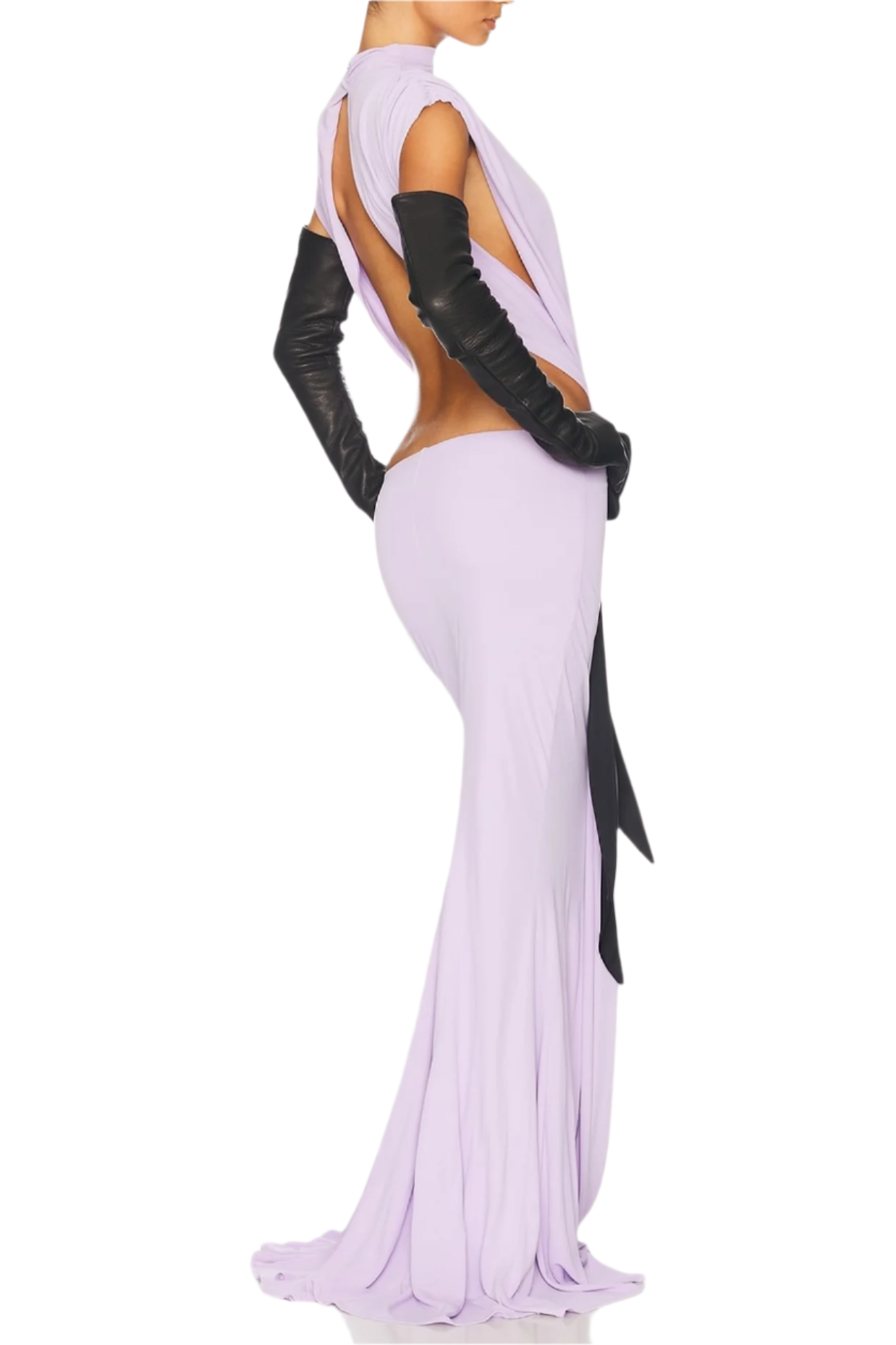 GRAILLOT BOW BACKLESS MAXI DRESS - PURPLE