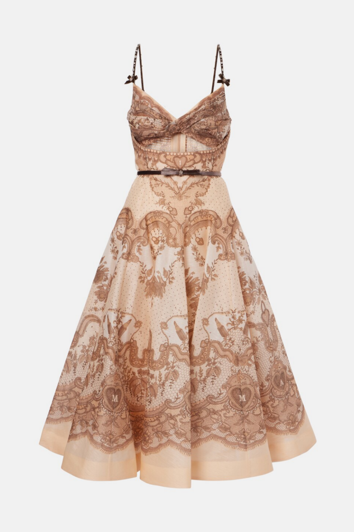 GRIYDA PRINT CUTOUT MIDI DRESS FOR PARTY