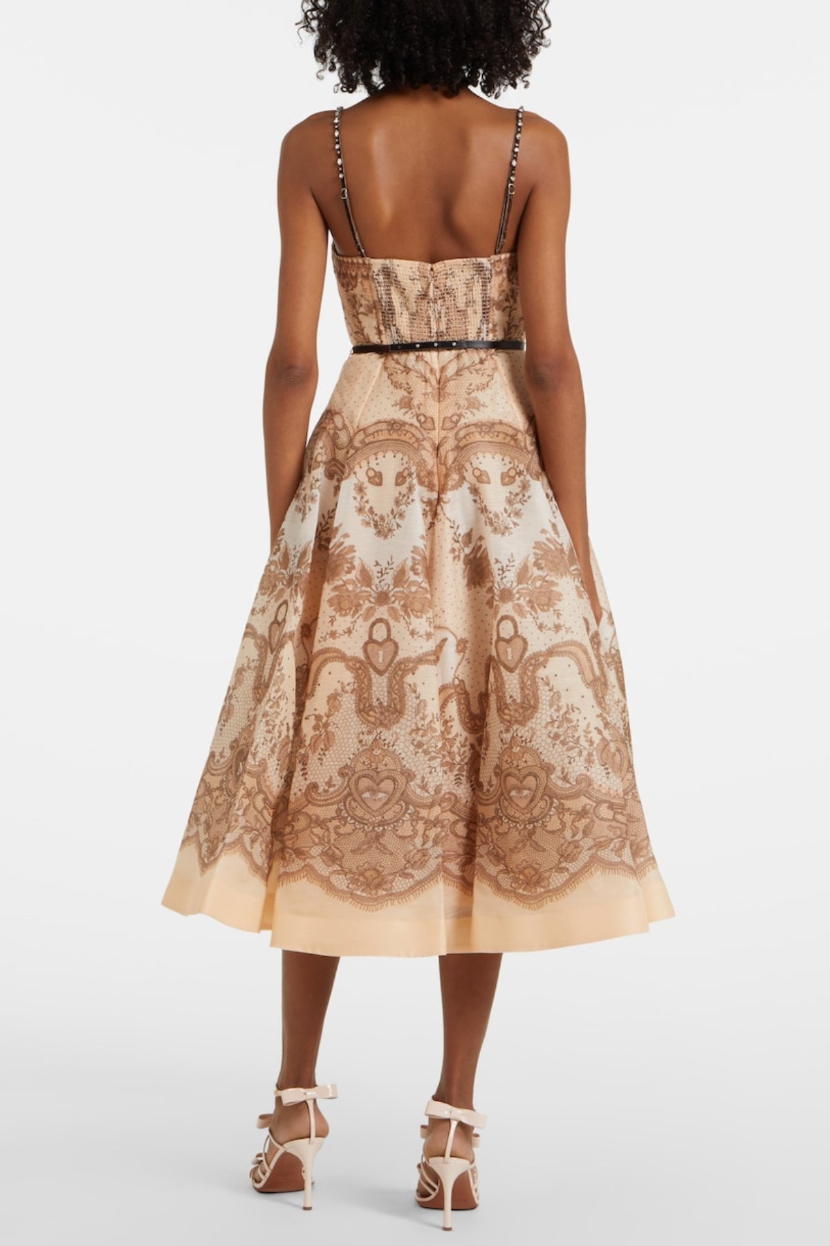GRIYDA PRINT CUTOUT MIDI DRESS FOR PARTY