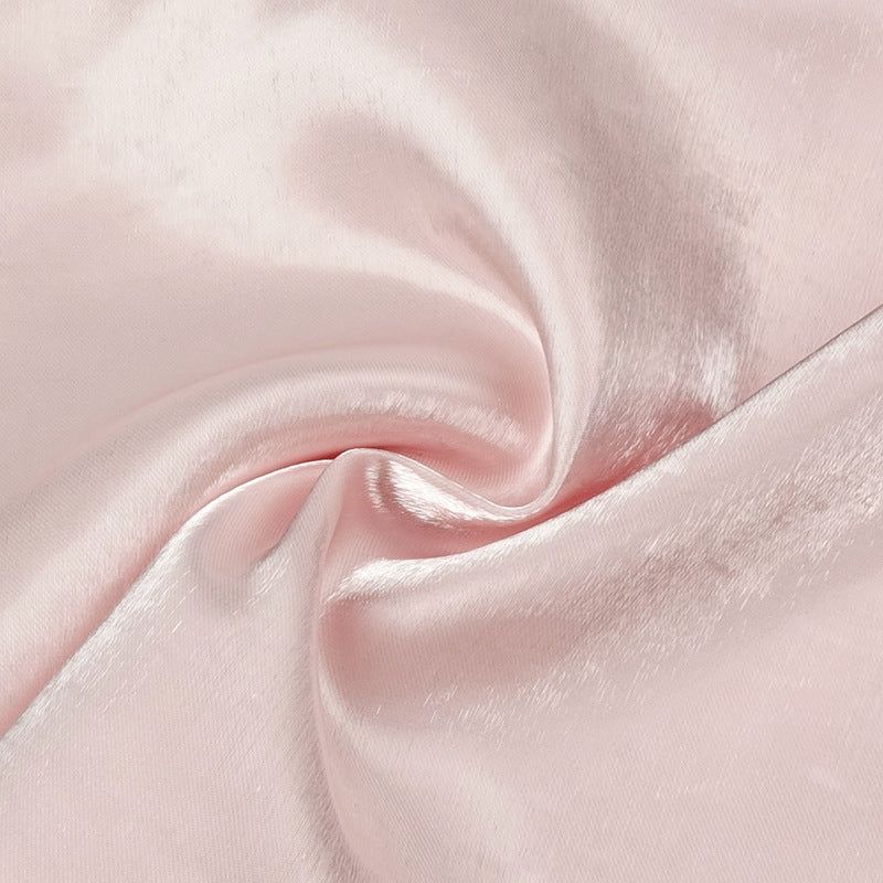 SMILEY PUFF SLEEVE SATIN MIDI DRESS PINK