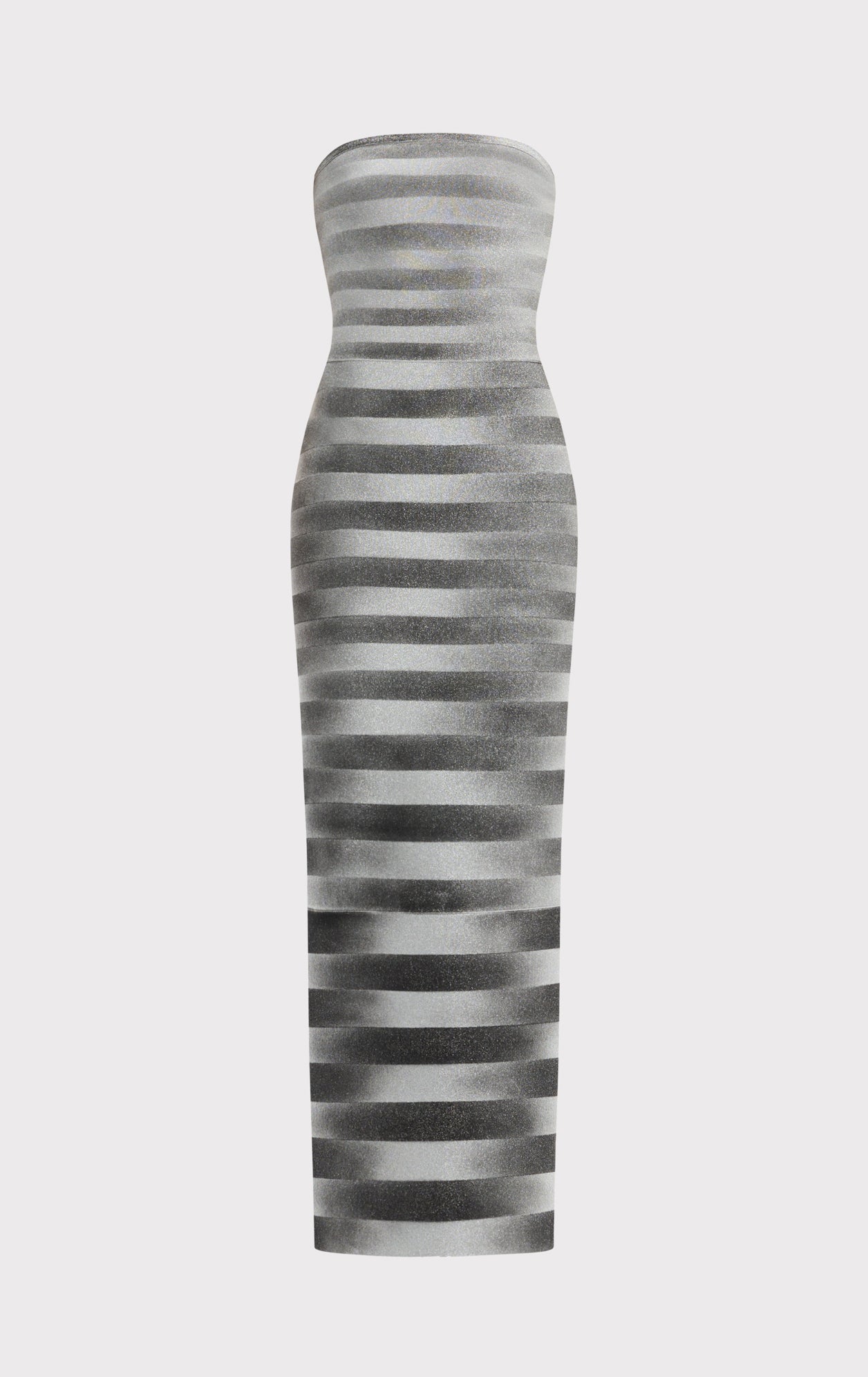 SILVER BANDAGE MAXI DRESS, BLING STRIPES, COCKTAIL PARTY