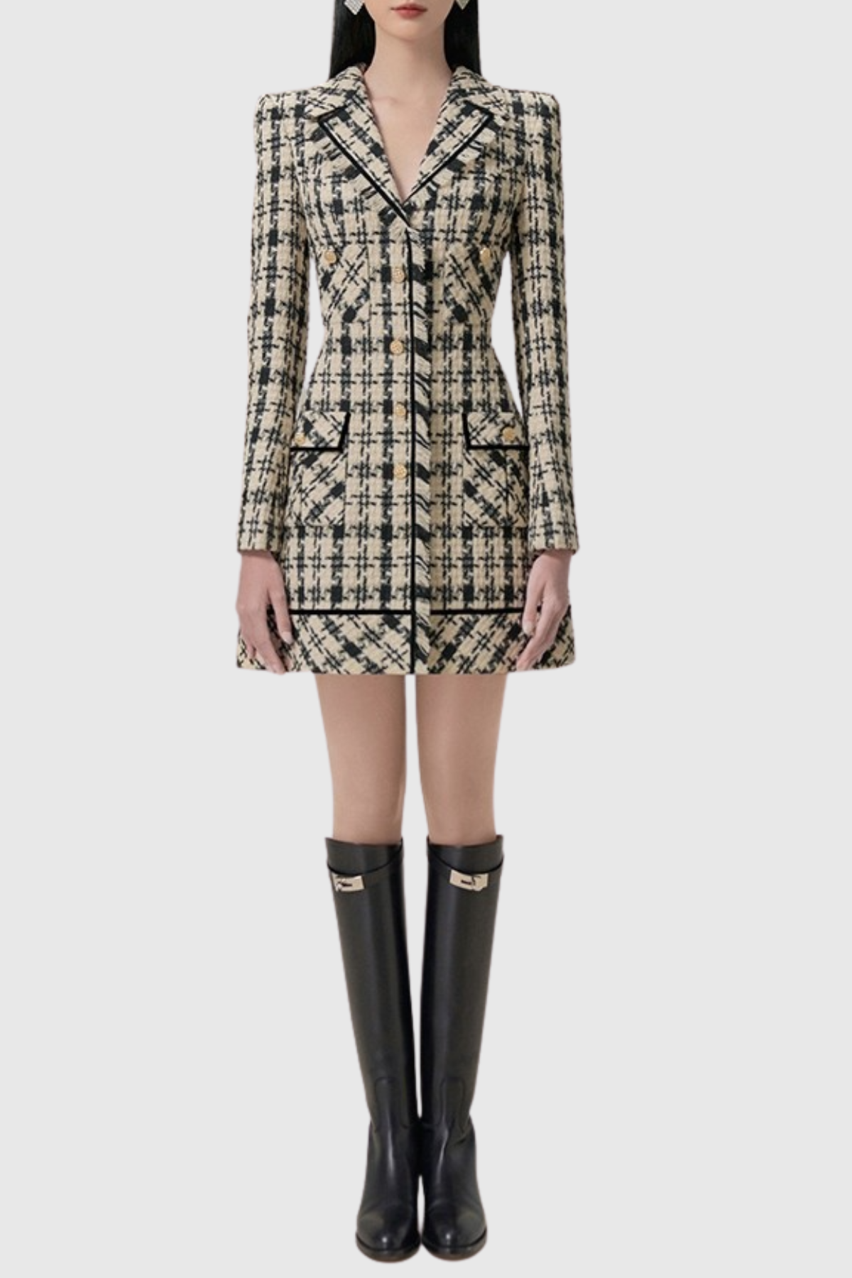 HaleaHoundstoothTweedMiniDress2 OPHELIA HOUNDSTOOTH TWEED MINI DRESS COCKTAIL