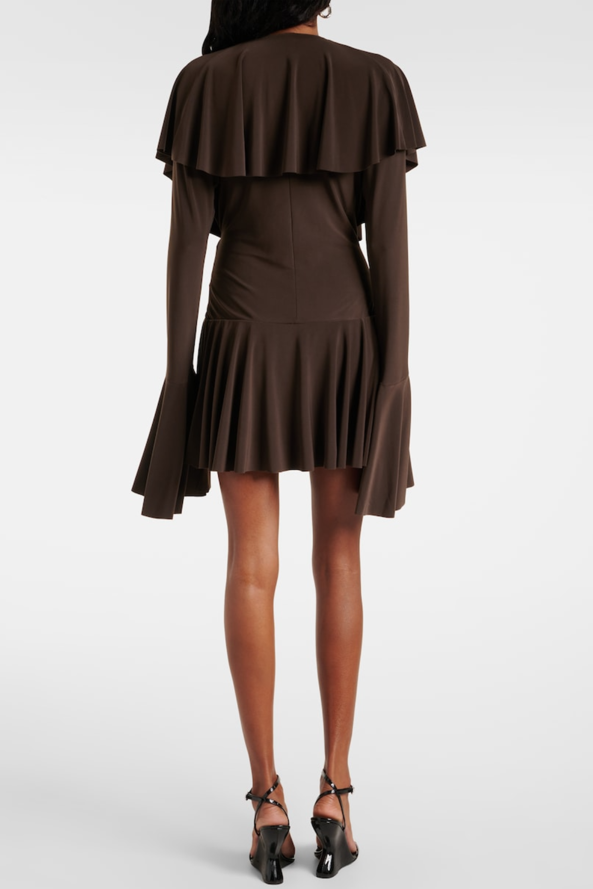 PRINTED RUFFLE MINI DRESS FOR WEDDING GUEST